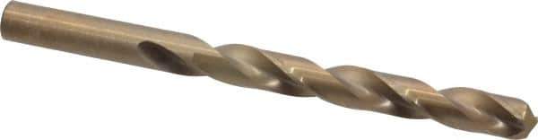 Hertel - 13/32" 135° Cobalt Jobber Drill - Oxide/Gold Finish, Right Hand Cut, Spiral Flute, Straight Shank, 5-1/4" OAL, Split Point - Exact Tool & Supply