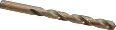 Hertel - 13/32" 135° Cobalt Jobber Drill - Oxide/Gold Finish, Right Hand Cut, Spiral Flute, Straight Shank, 5-1/4" OAL, Split Point - Exact Tool & Supply