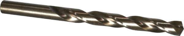 Hertel - 7/16" 135° Cobalt Jobber Drill - Oxide/Gold Finish, Right Hand Cut, Spiral Flute, Straight Shank, 5-1/2" OAL, Split Point - Exact Tool & Supply
