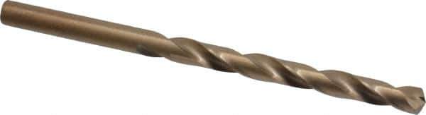 Hertel - Letter A 135° Cobalt Jobber Drill - Oxide/Gold Finish, Right Hand Cut, Spiral Flute, Straight Shank, 3-7/8" OAL, Split Point - Exact Tool & Supply