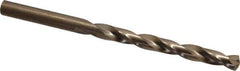 Hertel - Letter H 135° Cobalt Jobber Drill - Oxide/Gold Finish, Right Hand Cut, Spiral Flute, Straight Shank, 4-1/8" OAL, Split Point - Exact Tool & Supply