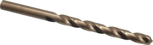 Hertel - Letter J 135° Cobalt Jobber Drill - Oxide/Gold Finish, Right Hand Cut, Spiral Flute, Straight Shank, 4-1/8" OAL, Split Point - Exact Tool & Supply