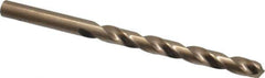 Hertel - Letter J 135° Cobalt Jobber Drill - Oxide/Gold Finish, Right Hand Cut, Spiral Flute, Straight Shank, 4-1/8" OAL, Split Point - Exact Tool & Supply
