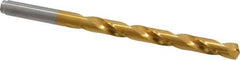 Hertel - 17/64" 135° Cobalt Jobber Drill - TiN Finish, Right Hand Cut, Spiral Flute, Straight Shank, 4-1/8" OAL, Split Point - Exact Tool & Supply