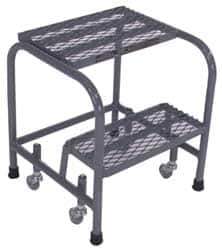 Cotterman - 20" 2 Step Ladder - 350 Lb Capacity, 20" Platform Height, 18" Base Width x 19" Depth, Grip Strut - Exact Tool & Supply
