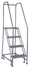 Cotterman - 70" 4 Step Ladder - 350 Lb Capacity, 40" Platform Height, 30" Base Width x 31" Depth, Grip Strut - Exact Tool & Supply