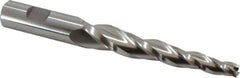 Made in USA - 3° Taper Angle per Side, 3/8" Small End Diam, 4" LOC, High Speed Steel 3 Flute Tapered Square End Mill - 6-1/2" OAL, 3/4" Shank Diam, Spiral Flute - Exact Tool & Supply