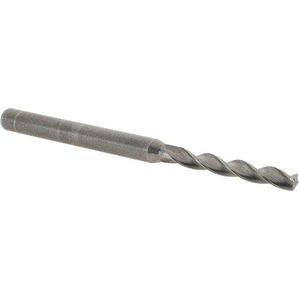 Kennametal - 9/64" 130° Solid Carbide Jobber Drill - Bright Finish, Right Hand Cut, Spiral Flute, Straight Shank, 2.6" OAL, Standard Point - Exact Tool & Supply