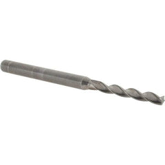 Kennametal - 9/64" 130° Solid Carbide Jobber Drill - Bright Finish, Right Hand Cut, Spiral Flute, Straight Shank, 2.6" OAL, Standard Point - Exact Tool & Supply