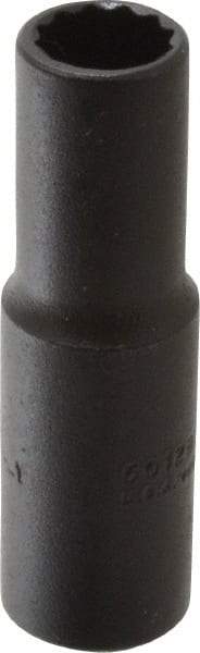 Proto - 3/8", 3/8" Drive, Deep Hand Socket - 12 Points, 2-1/8" OAL, Alloy Steel, Black Finish - Exact Tool & Supply
