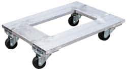Vestil - 900 Lb Capacity Aluminum Flush Open Frame Dolly - 30" Long x 21" Wide x 5-1/4" High, 3" Wheels - Exact Tool & Supply