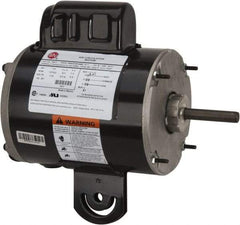 US Motors - 1/4 hp, TEAO Enclosure, Auto Thermal Protection, 1,075 RPM, 115 Volt, 60 Hz, Single Phase Permanent Split Capacitor (PSC) Motor - Size 48YZ Frame, Yoke Mount, 2 Speed, Ball Bearings, 4.2 Full Load Amps, B Class Insulation, Reversible - Exact Tool & Supply