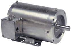 US Motors - 3/4 hp, TENV Enclosure, No Thermal Protection, 1,725 RPM, 208-230/460 Volt, 60 Hz, Three Phase Energy Efficient Motor - Size 56HC Frame, C-Face/Base Mount, 1 Speed, Ball Bearings, 2.8-2.7/1.3 Full Load Amps, F Class Insulation, Reversible - Exact Tool & Supply