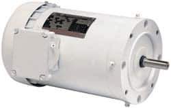 US Motors - 3 hp, TEFC Enclosure, No Thermal Protection, 1,765 RPM, 208-230/460 Volt, 60 Hz, Three Phase Energy Efficient Motor - Size 182 Frame, C-Face Mount, 1 Speed, Ball Bearings, 8.5-7.9/3.9 Full Load Amps, F Class Insulation, Reversible - Exact Tool & Supply