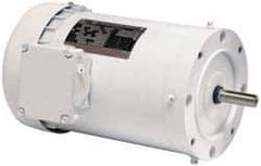 US Motors - 3 hp, TEFC Enclosure, No Thermal Protection, 1,765 RPM, 208-230/460 Volt, 60 Hz, Three Phase Energy Efficient Motor - Size 182 Frame, C-Face Mount, 1 Speed, Ball Bearings, 8.5-7.9/3.9 Full Load Amps, F Class Insulation, Reversible - Exact Tool & Supply