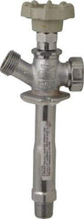 B&K Mueller - 1/2" Pipe, 4" Long Shank, Chrome Plated Brass Antisiphon Frostfree Sillcock - Handwheel Handle, Male & Solder End Connections, 125 psi WOG Rating - Exact Tool & Supply