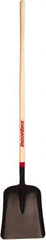 Razor-Back - 14-1/2" High x 11-1/2" Wide Square Steel Scoop - 46" Long Wood Straight Handle, No Step - Exact Tool & Supply