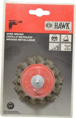 Value Collection - 2-3/8" Diam, 1/4" Shank Diam, Steel Fill Cup Brush - 0.008 Wire Diam, 6,000 Max RPM - Exact Tool & Supply