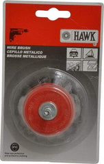 Value Collection - 2-3/4" Diam, 1/4" Shank Diam, Steel Fill Cup Brush - 0.012 Wire Diam, 6,000 Max RPM - Exact Tool & Supply