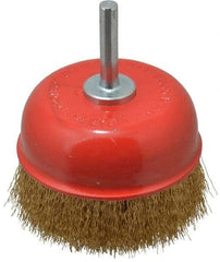 Value Collection - 3" Diam, 1/4" Shank Diam, Steel Fill Cup Brush - 0.008 Wire Diam, 6,000 Max RPM - Exact Tool & Supply