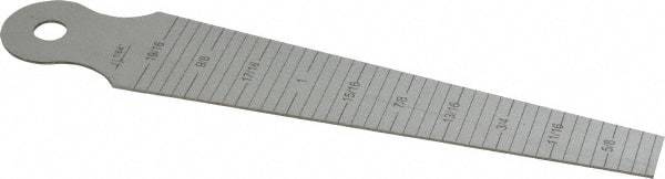 SPI - 5/8 to 1-3/16 Inch Measurement, 1 Leaf Taper Gage - 6 Inch Long, 1/64 Inch Graduation - Exact Tool & Supply