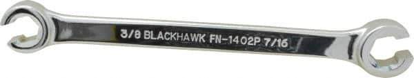 Blackhawk by Proto - 3/8 x 7/16", Full Polish, Open End Flare Nut Wrench - 6 Points, 6-5/16" OAL, Steel, Double End Head - Exact Tool & Supply