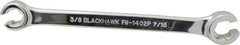 Blackhawk by Proto - 3/8 x 7/16", Full Polish, Open End Flare Nut Wrench - 6 Points, 6-5/16" OAL, Steel, Double End Head - Exact Tool & Supply
