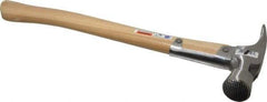 Stanley - 1-3/8 Lb Head, Straight Framing Hammer - 18" OAL, 1-1/2" Face Diam, Checkered Face, Wood Handle - Exact Tool & Supply