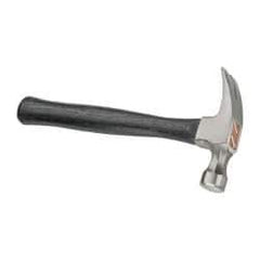 Stanley - 1 Lb Head, Straight Rip Claw Nail Hammer - 13-1/4" OAL, Carbon Steel Head, Smooth Face, Wood Handle - Exact Tool & Supply