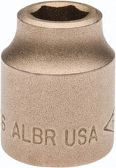 Ampco - 7/16", 1/2" Drive, Standard Hand Socket - 6 Points, 1-3/16" OAL, Aluminum Bronze - Exact Tool & Supply
