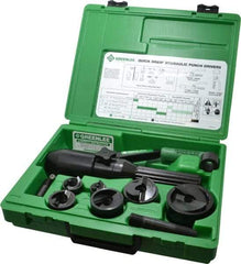 Greenlee - 11 Piece, 61.5mm Punch Hole Diam, Hydraulic Punch Driver Kit - Round Punch, 10 Gage Mild Steel - Exact Tool & Supply