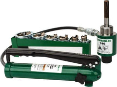 Greenlee - 21 Piece, 22.5 to 61.5" Punch Hole Diam, Hydraulic Knockout Set - Round Punch, 10 Gage Mild Steel - Exact Tool & Supply