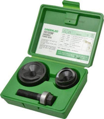Greenlee - 6 Piece, 1-1/2 to 2" Punch Hole Diam, Manual Knockout Set - Round Punch, 10 Gage Mild Steel - Exact Tool & Supply