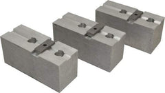Abbott Workholding Products - 15 to 18" Chuck Capacity, Tongue & Groove Attachment, Square Soft Lathe Chuck Jaw - 3 Jaws, Aluminum, 3" Btw Mount Hole Ctrs, 6-1/2" Long x 2-1/2" Wide x 3" High, 1/2" Groove, 3/4" Fastener - Exact Tool & Supply