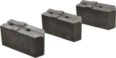 Abbott Workholding Products - 12" & Up Chuck Capacity, Tongue & Groove Attachment, Square Soft Lathe Chuck Jaw - 3 Jaws, Steel, 2-1/2" Btw Mount Hole Ctrs, 5-1/2" Long x 2" Wide x 3" High, 1/2" Groove, 1/2" Fastener - Exact Tool & Supply