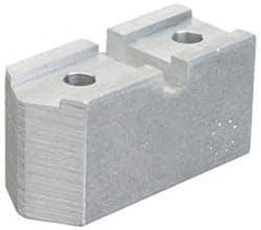 Abbott Workholding Products - 10 to 12" Chuck Capacity, Serrated Attachment, Square Soft Lathe Chuck Jaw - 3 Jaws, Steel, 1-3/4" Btw Mount Hole Ctrs, 5-1/2" Long x 2" Wide x 3" High, 3/4" Groove, 1/2" Fastener - Exact Tool & Supply