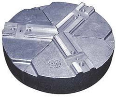 Abbott Workholding Products - 18" & Up Chuck Capacity, Serrated Attachment, Round Soft Lathe Chuck Jaw - 3 Jaws, Cast Aluminum, 2-1/2" Btw Mount Hole Ctrs, 18" Wide x 4" High, 1" Groove, 3/4" Fastener - Exact Tool & Supply