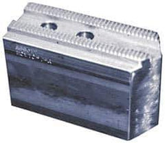 Abbott Workholding Products - 15" & Up Chuck Capacity, 3mm x 60° Serrated Attachment, Square Soft Lathe Chuck Jaw - 3 Jaws, Steel, 1.9685" Btw Mount Hole Ctrs, 6-1/2" Long x 2-1/2" Wide x 3" High, 1.0236" Groove, 0.7874" & 20mm Fastener - Exact Tool & Supply