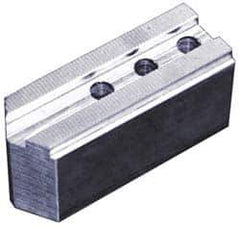 Abbott Workholding Products - 10" & Up Chuck Capacity, 1/16" x 90 Serrated Attachment, Square Soft Lathe Chuck Jaw - 3 Jaws, Aluminum, 7/8" Btw Mount Hole Ctrs, 4-1/2" Long x 1-1/2" Wide x 2" High, 0.551" Groove, 3/8" Fastener - Exact Tool & Supply