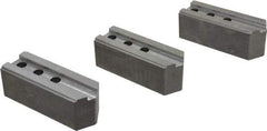 Abbott Workholding Products - 12" & Up Chuck Capacity, 1/16" x 90 Serrated Attachment, Square Soft Lathe Chuck Jaw - 3 Jaws, Steel, 1-3/16" Btw Mount Hole Ctrs, 5-1/2" Long x 2" Wide x 2" High, 0.787" Groove, 1/2" Fastener - Exact Tool & Supply