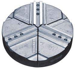 Abbott Workholding Products - 15" & Up Chuck Capacity, 1/16" x 90 Serrated Attachment, Round Soft Lathe Chuck Jaw - 3 Jaws, Cast Aluminum, 1-9/16" Btw Mount Hole Ctrs, 18" Wide x 3" High, 0.827" Groove, 5/8" Fastener - Exact Tool & Supply