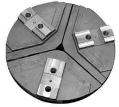Abbott Workholding Products - 15" & Up Chuck Capacity, Tongue & Groove Attachment, Round Soft Lathe Chuck Jaw - 3 Jaws, Cast Aluminum, 2-1/2" Btw Mount Hole Ctrs, 18" Wide x 3" High, 3/4" & 3/4" Fastener - Exact Tool & Supply