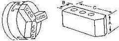 Abbott Workholding Products - 10" & Up Chuck Capacity, Northfield Attachment, Square Soft Lathe Chuck Jaw - 3 Jaws, Aluminum, 4-11/16mm Long x 2" Wide x 2" High - Exact Tool & Supply