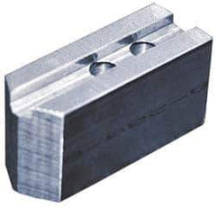 Abbott Workholding Products - 10" & Up Chuck Capacity, 1.5mm x 60° Serrated Attachment, Square Soft Lathe Chuck Jaw - 3 Jaws, Aluminum, 1.2598" Btw Mount Hole Ctrs, 4-1/2" Long x 1-1/2" Wide x 3" High, 0.6299" Groove, 0.4724" & 12mm Fastener - Exact Tool & Supply