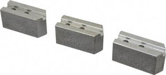 Abbott Workholding Products - 6" & Up Chuck Capacity, 1.5mm x 60° Serrated Attachment, Square Soft Lathe Chuck Jaw - 3 Jaws, Aluminum, 63/64" Btw Mount Hole Ctrs, 3" Long x 1-1/4" Wide x 1-1/2" High, 0.4331" Groove, 0.315" & 8mm Fastener - Exact Tool & Supply