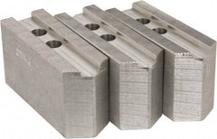 Abbott Workholding Products - 12" & Up Chuck Capacity, 1.5mm x 60° Serrated Attachment, Square Soft Lathe Chuck Jaw - 3 Jaws, Aluminum, 1.1811" Btw Mount Hole Ctrs, 5-1/2" Long x 2" Wide x 3" High, 0.8268" Groove, 0.6299" & 16mm Fastener - Exact Tool & Supply