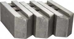 Abbott Workholding Products - 15 to 18" Chuck Capacity, 1.5mm x 60° Serrated Attachment, Square Soft Lathe Chuck Jaw - 3 Jaws, Aluminum, 1.6929" Btw Mount Hole Ctrs, 6-1/2" Long x 2-1/2" Wide x 3" High, 0.8661" Groove, 0.7874" & 20mm Fastener - Exact Tool & Supply