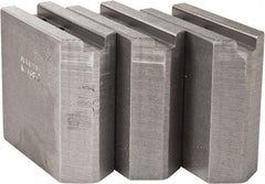 Abbott Workholding Products - 6" & Up Chuck Capacity, 1.5mm x 60° Serrated Attachment, Square Soft Lathe Chuck Jaw - 3 Jaws, Steel, 0.7874" Btw Mount Hole Ctrs, 3" Long x 1-1/4" Wide x 3" High, 0.4724" Groove, 0.3937" & 10mm Fastener - Exact Tool & Supply