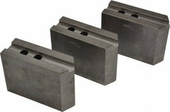 Abbott Workholding Products - 12" & Up Chuck Capacity, 1.5mm x 60° Serrated Attachment, Square Soft Lathe Chuck Jaw - 3 Jaws, Steel, 1.1811" Btw Mount Hole Ctrs, 5-1/2" Long x 2" Wide x 4" High, 0.7087" Groove, 0.5512" & 14mm Fastener - Exact Tool & Supply