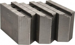 Abbott Workholding Products - 15 to 18" Chuck Capacity, 1.5mm x 60° Serrated Attachment, Square Soft Lathe Chuck Jaw - 3 Jaws, Steel, 1.6929" Btw Mount Hole Ctrs, 6-1/2" Long x 2-1/2" Wide x 4" High, 0.8661" Groove, 0.7874" & 20mm Fastener - Exact Tool & Supply